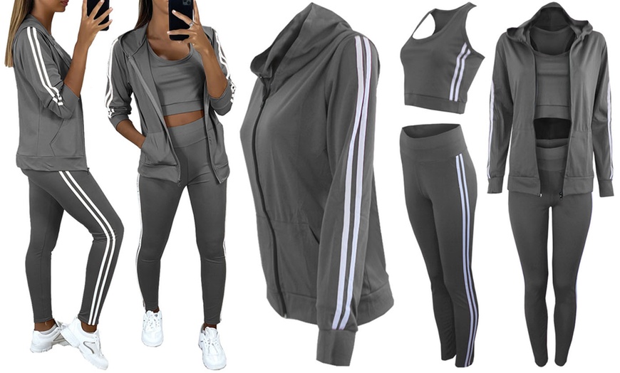 Image 3: Women's Three-Piece Gym Suit