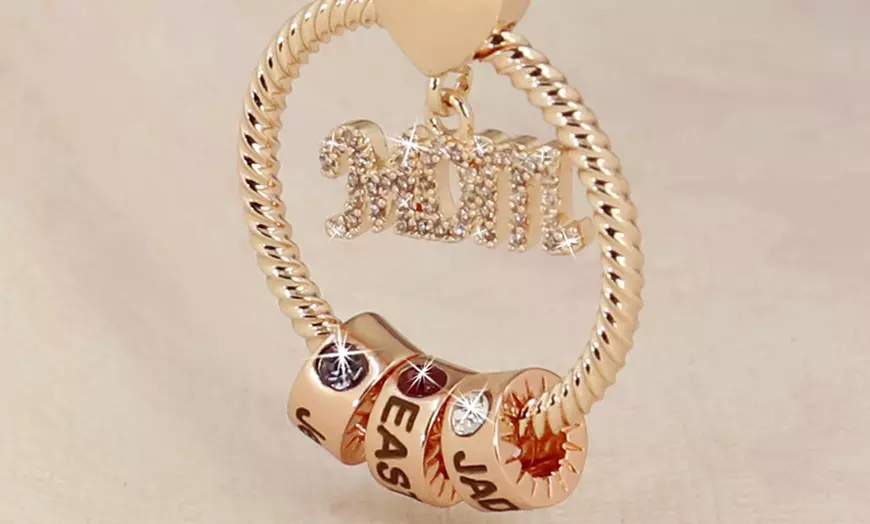 Image 4: Personalised Family Name Birthstone Necklace