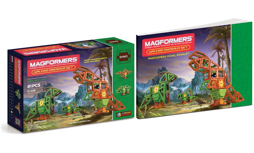 Image 2: Magformers 81-piece Dinosaur Set