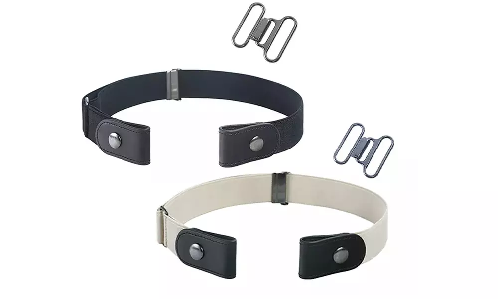 1x oder 2x schnallenloser, elastischer Gürtel