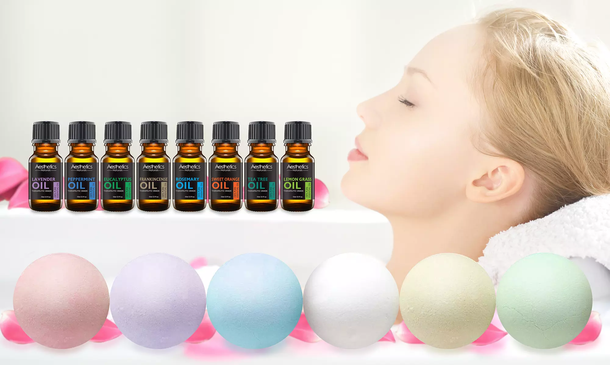 Aesthetics Moisturizing Bath Bombs and Essential Oils Set (14-Pack) - Primary Image