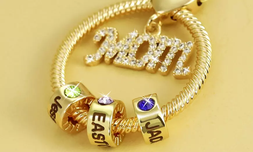 Image 3: Personalised Family Name Birthstone Necklace