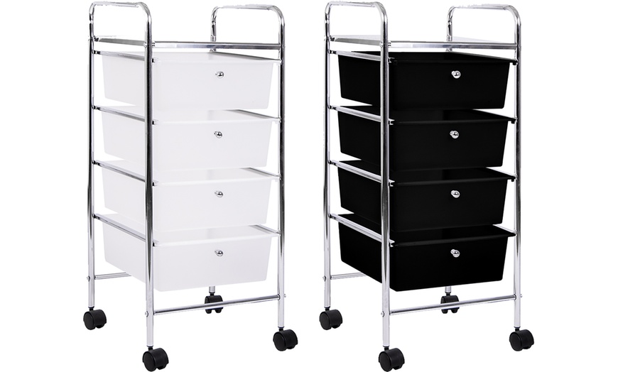 Image 1: Four-Drawer Storage Trolley