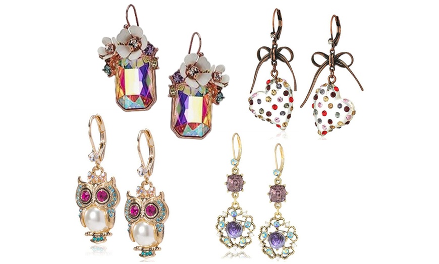 Image 1: Multicolour Drop Earrings Collection