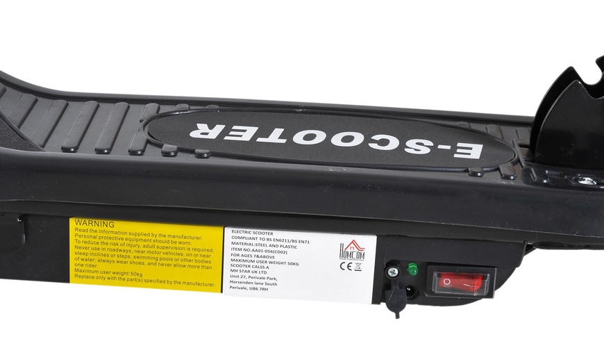 Image 3: HomCom Foldable Kid's Electric Scooter in Black