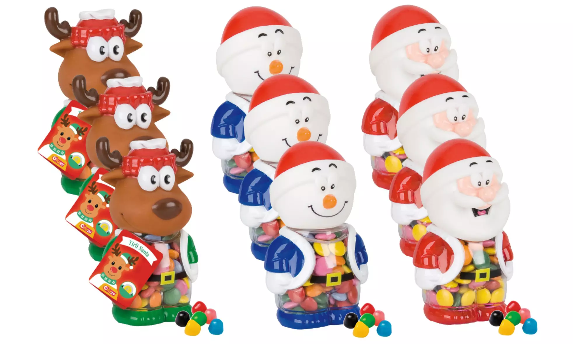 Lot de 3, 6 ou 9 tirelires de Noël garnies de Dragibus - Image 3