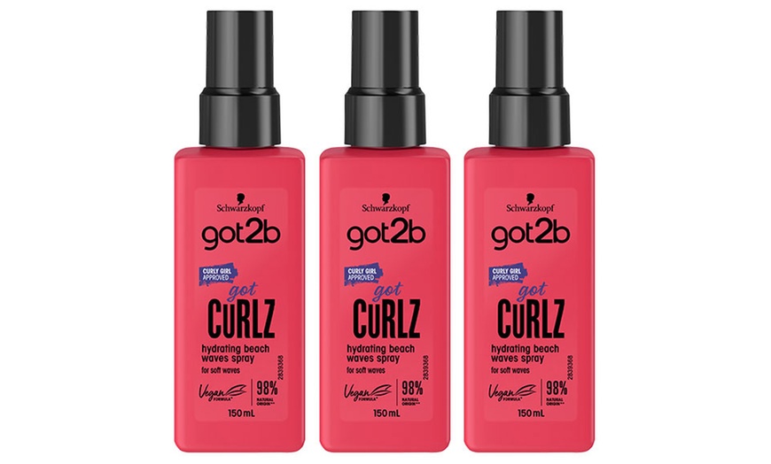 Image 1: Up to Three Schwarzkopf Got2b Got Curlz Curly Waves Hair Sprays 150ml