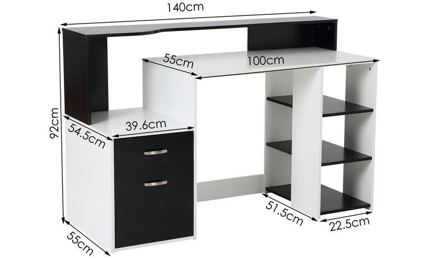 Image 15: HOMCOM Computer Desk