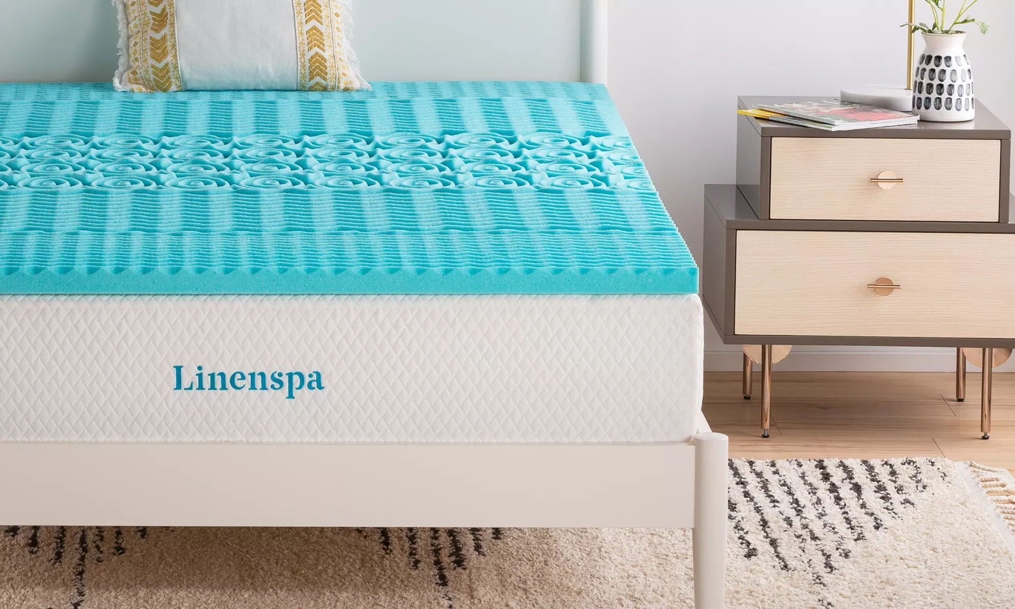 Linenspa 2" 5-Zone Gel-Infused Memory Foam Mattress Topper  - Primary Image