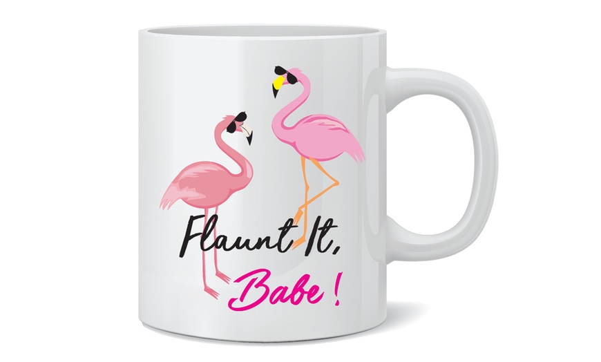 Image 3: One or Two Flamingo Print Mugs