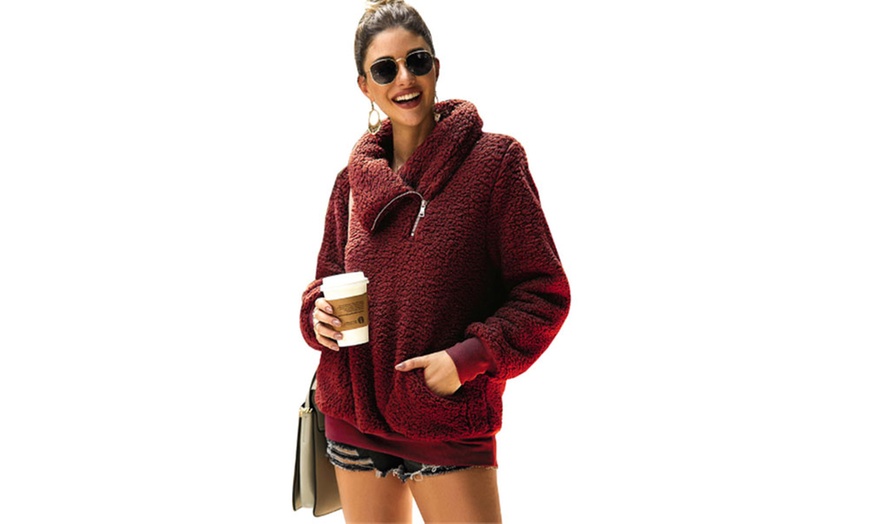 Image 9: Fleece Oversized Fluffy Jumper