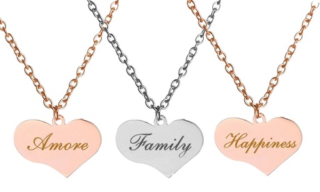 Girocollo con cuore in lastra pendente disponibile in 2 colori e 3 modelli