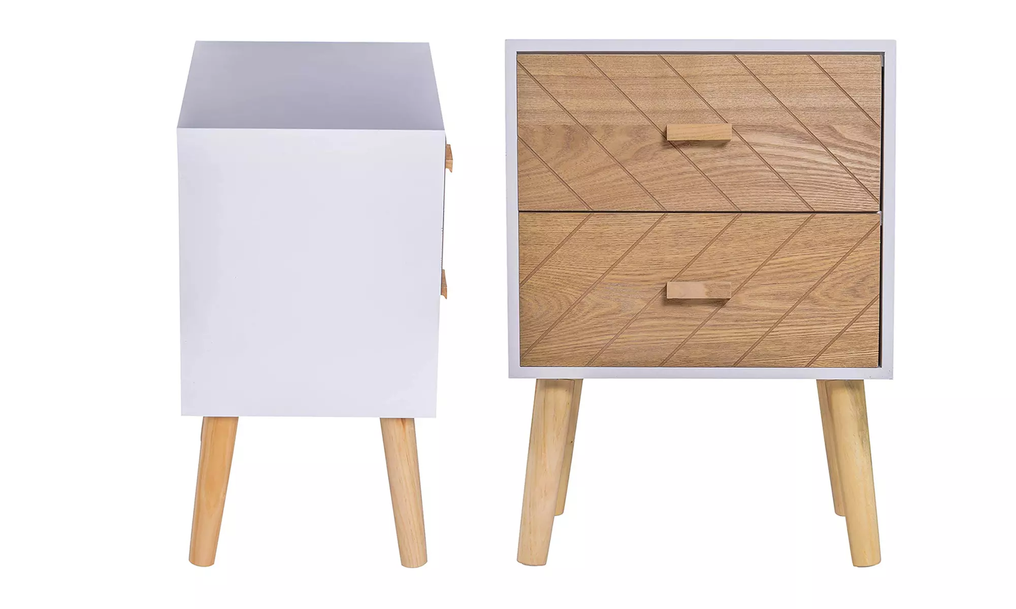 HomCom Bedside Table with 2 Drawers