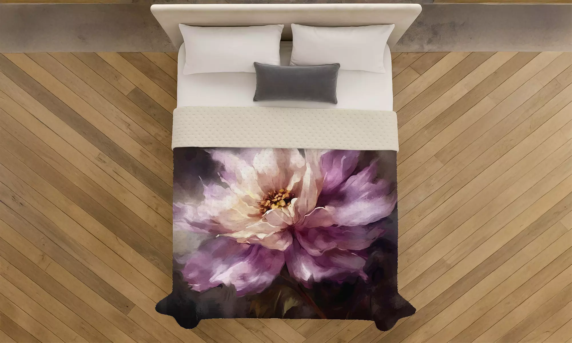 Leichte Steppdecke mit 3D-Digitaldruck für Queen-Size-Bett