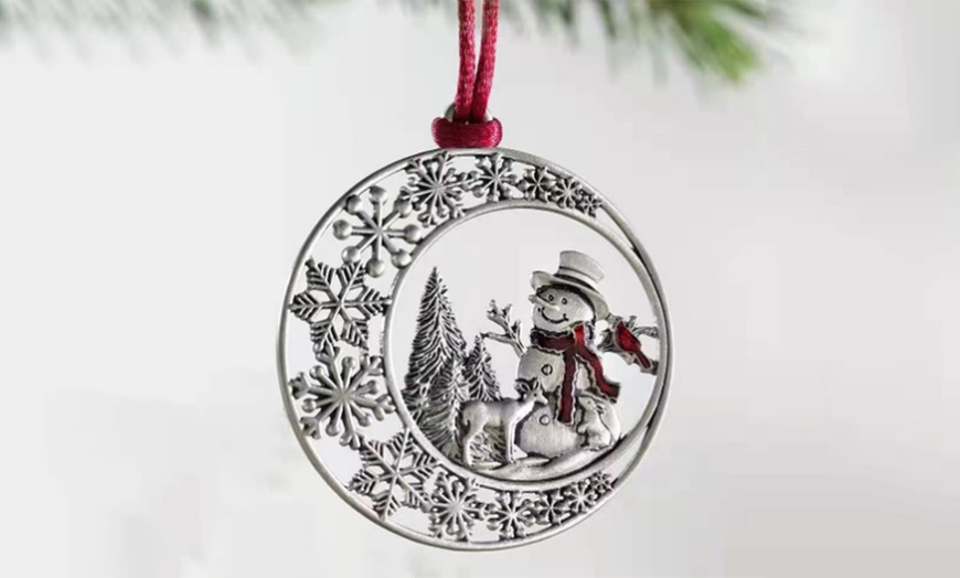 Image 12: Christmas Hanging Metal Ornament Tree Decorations