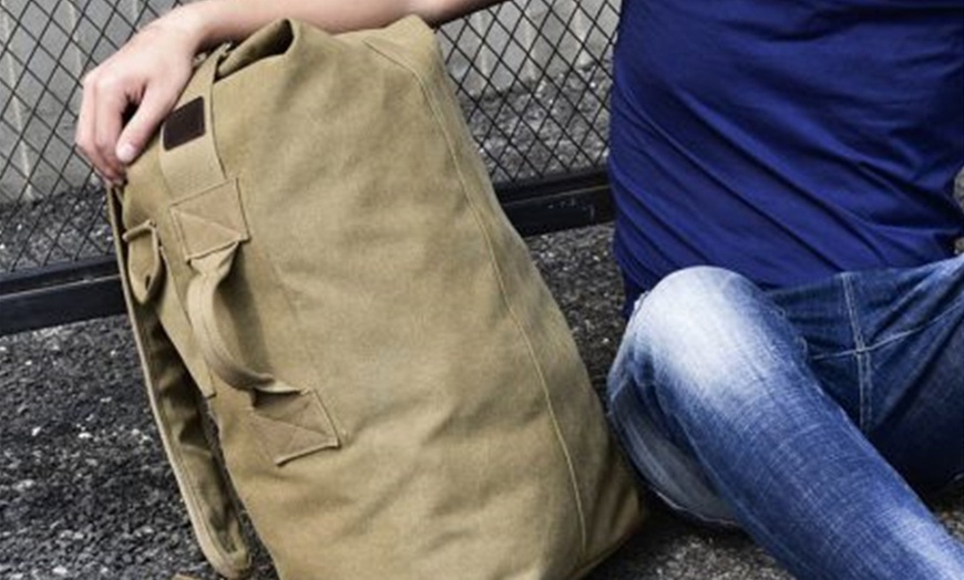 Image 4: Canvas Utility Backpack