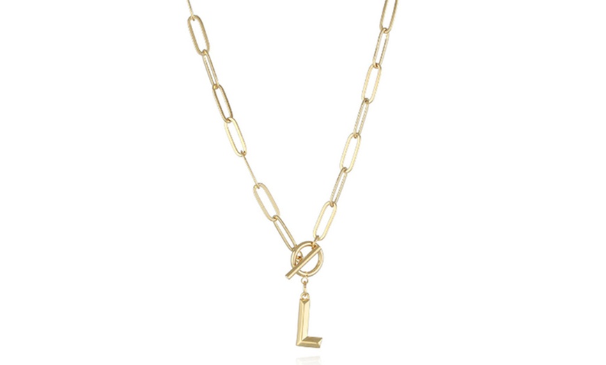 Image 14: Women's Initial A-Z Letter Necklace