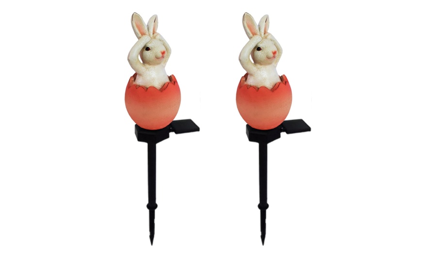 Image 9: One, Two or Three Rabbit-Shaped Sculpture Solar Garden Lights