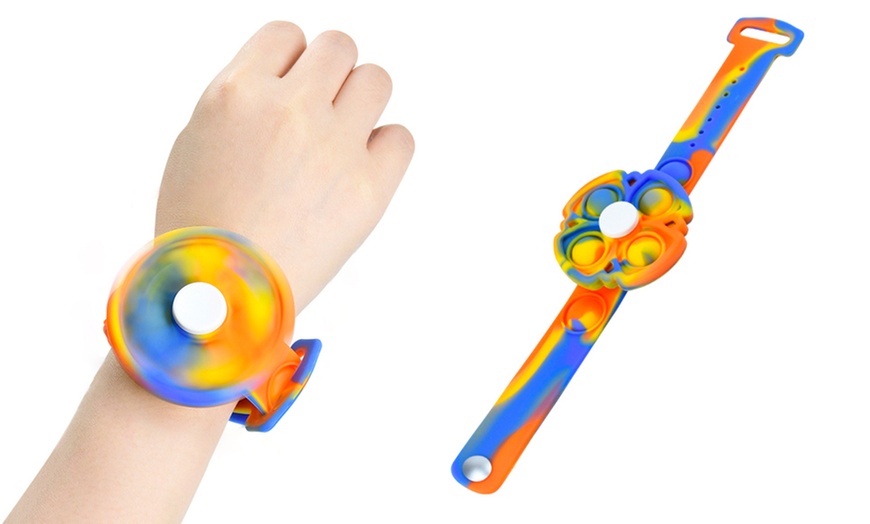 Image 6: One, Two or Three Pop It Fidget Spinner Bracelets