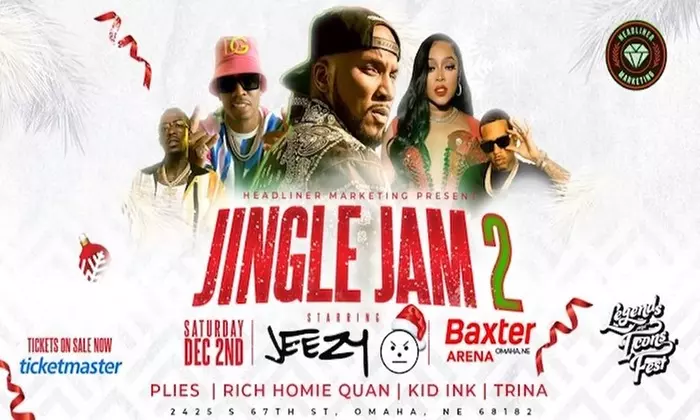 Jingle Jam 2 W/ Jeezy, Plies, Rich Homie Quan, Kind Ink, & Trina on December 2 at 7 p.m. - Primary Image