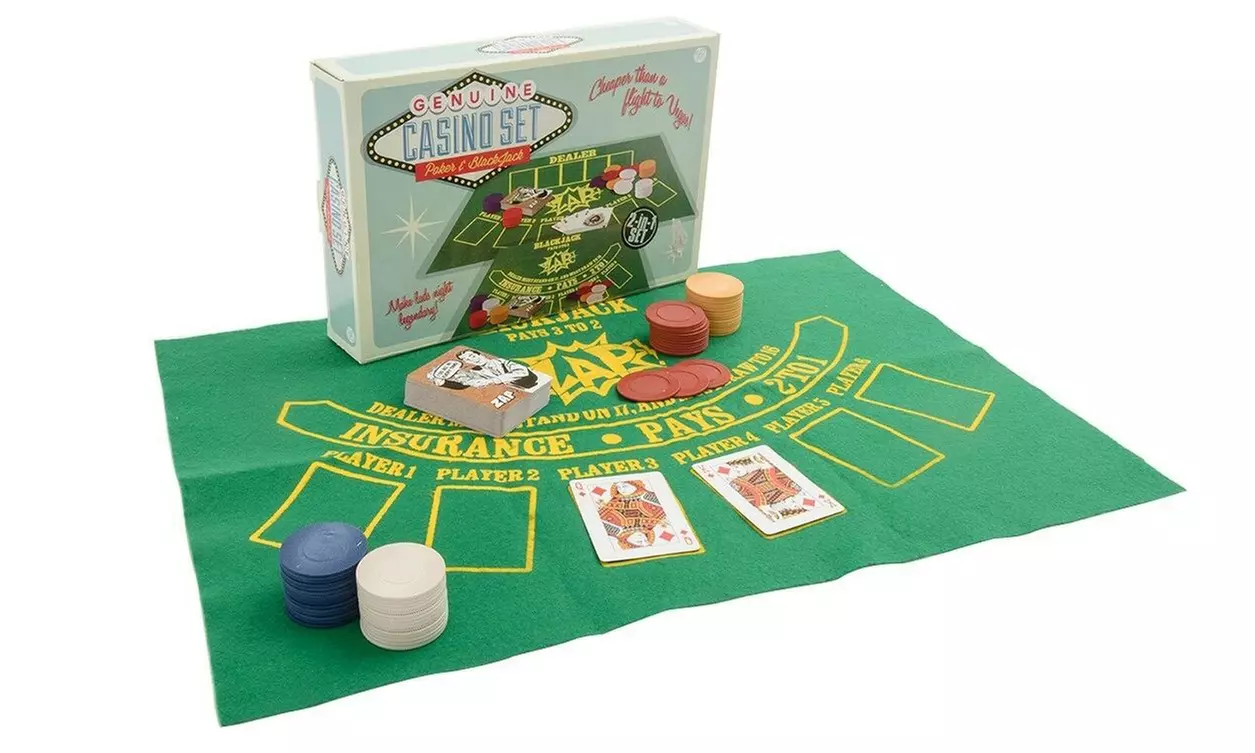 One, Two or Four Poker and Blackjack Casino Sets - Primary Image