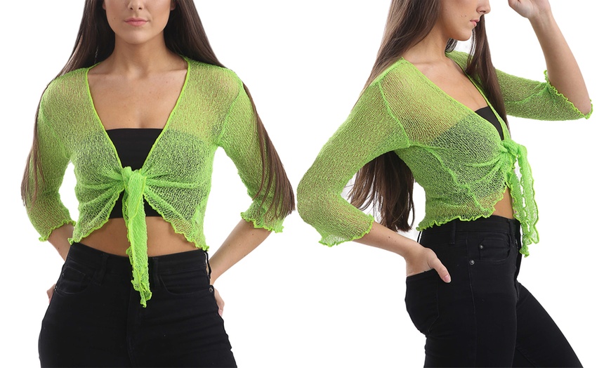 Image 28: Tie Front Lace Shrug