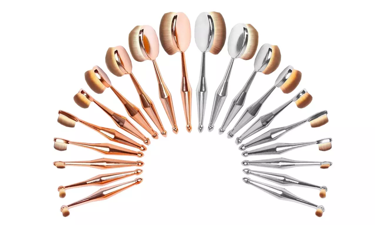 Metallic Oval Makeup Brush Set (10-Piece) - Primary Image