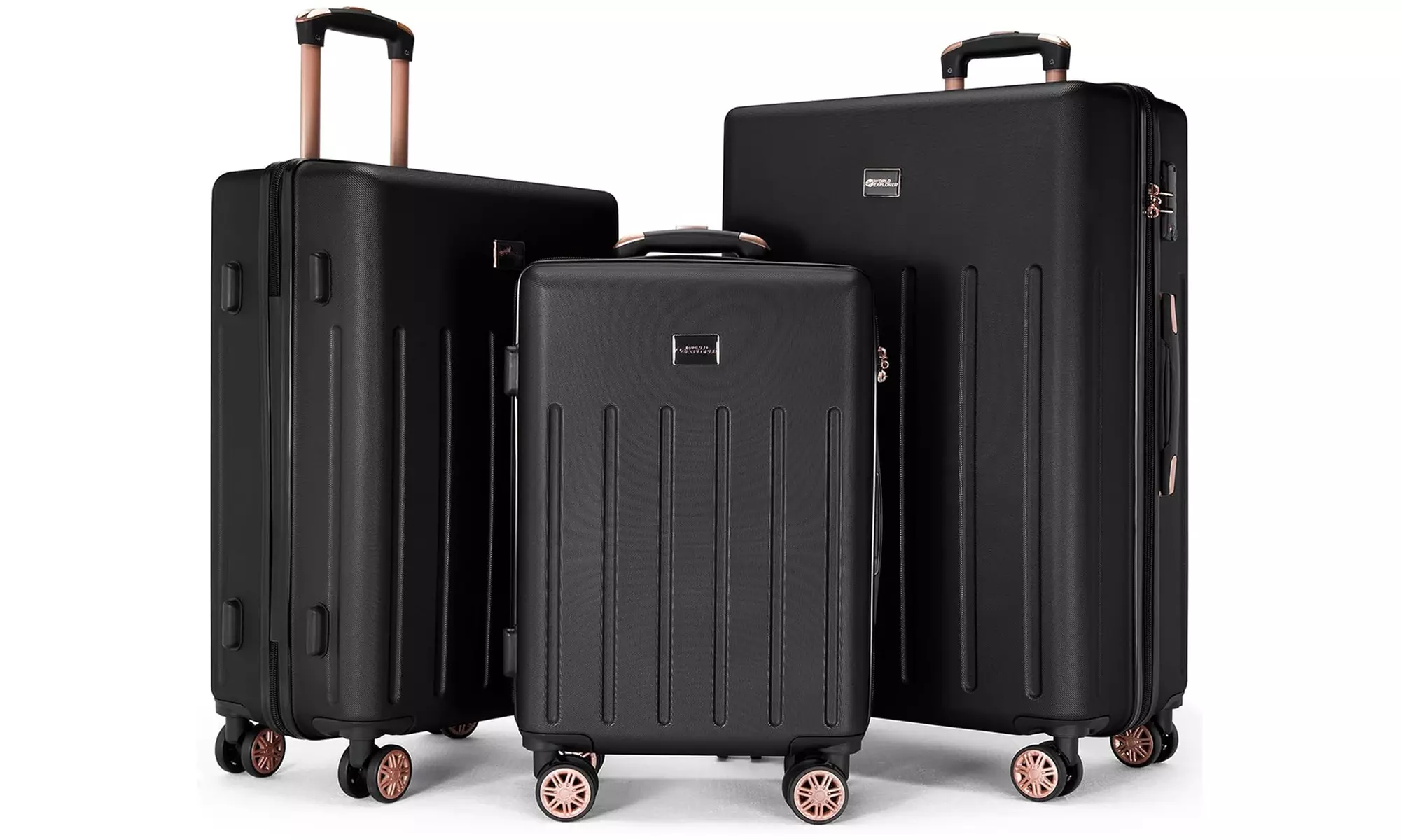 Three-Piece Luggage Set Hard Shell ABS With TSA Lock