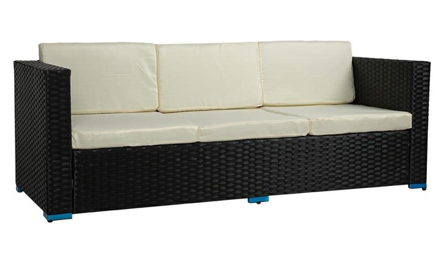 Image 2: Modern Garden Rattan-Effect Four-Seater Corner Sofa Set