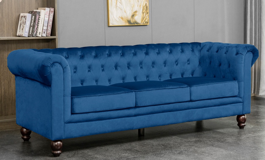 Image 20: Chesterfield Velvet Sofa Sets