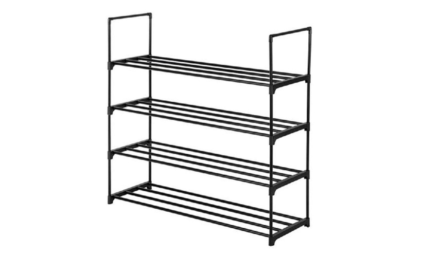 Four- or Five-Tier Black Shoe Rack | Groupon