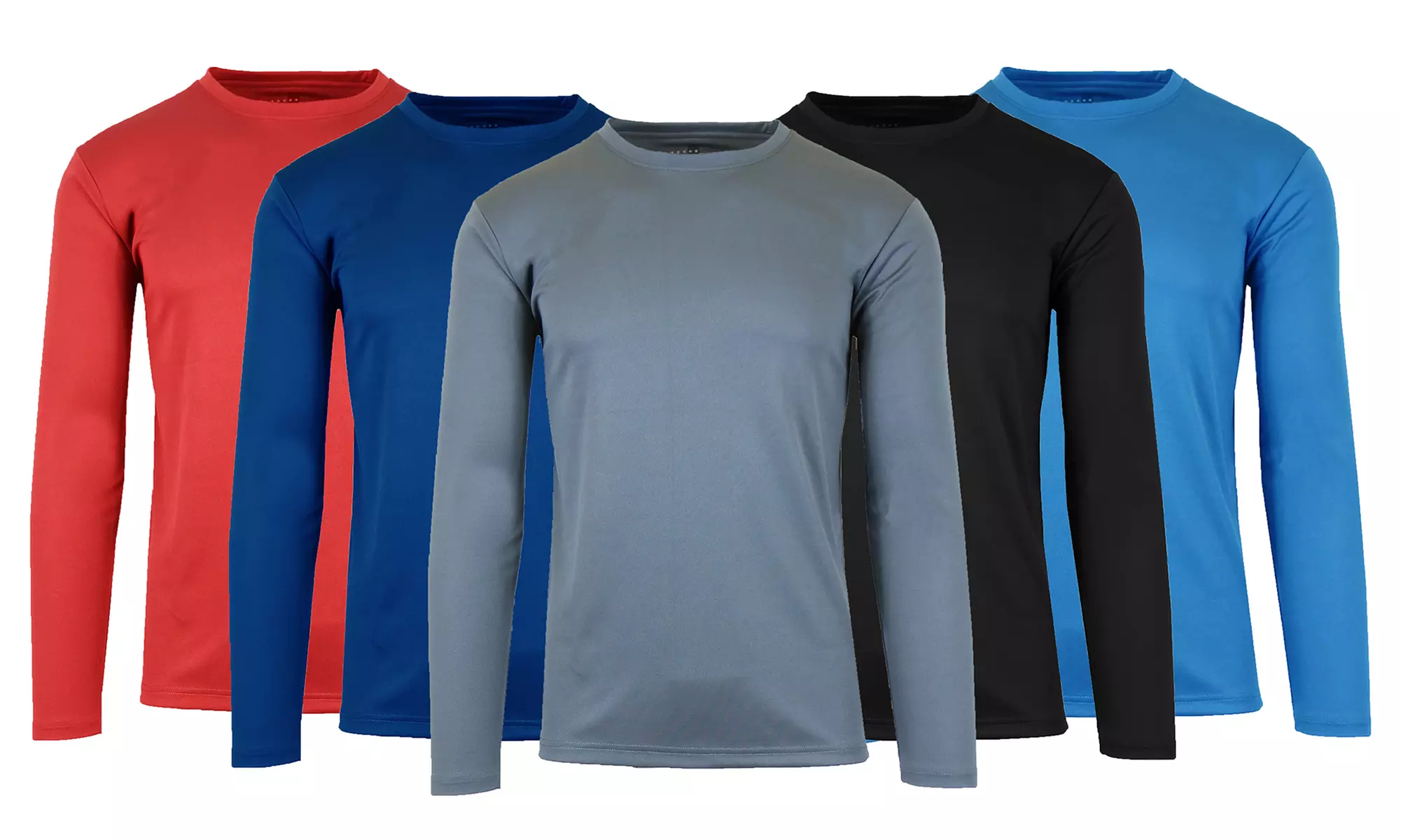 Men's Long Sleeve Performance Crew Neck Moisture Wicking Tee (2-Pack, S-2XL) - Primary Image