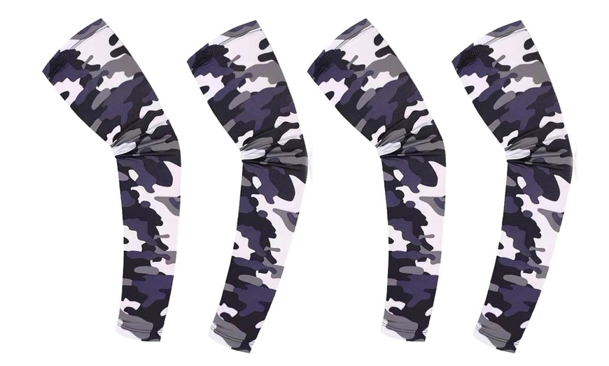Image 10: 2 Pairs Quick Dry Arm Sleeves Cover Cycling Running Arm Cooling UV Protection