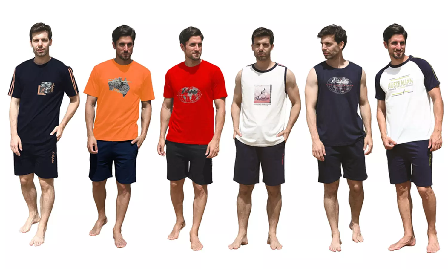 Completini estivi uomo Australian in cotone, disponibile in 4 taglie, vari modelli e colori