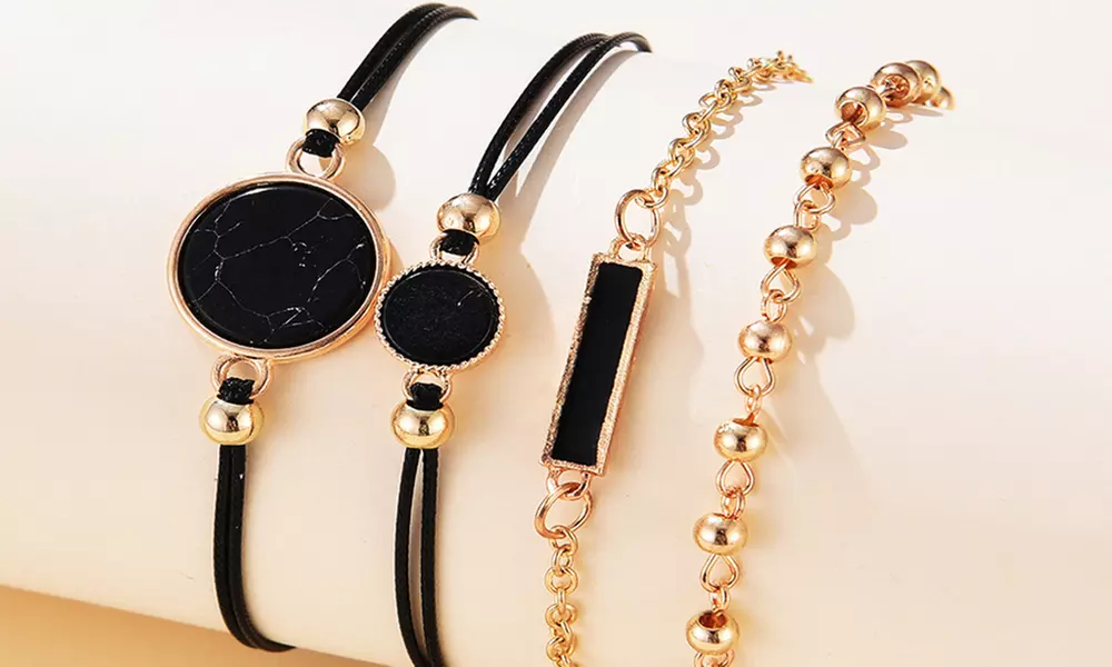 1x oder 2x 4-teiliges Armbänder-Set im Boho-Stil für Damen