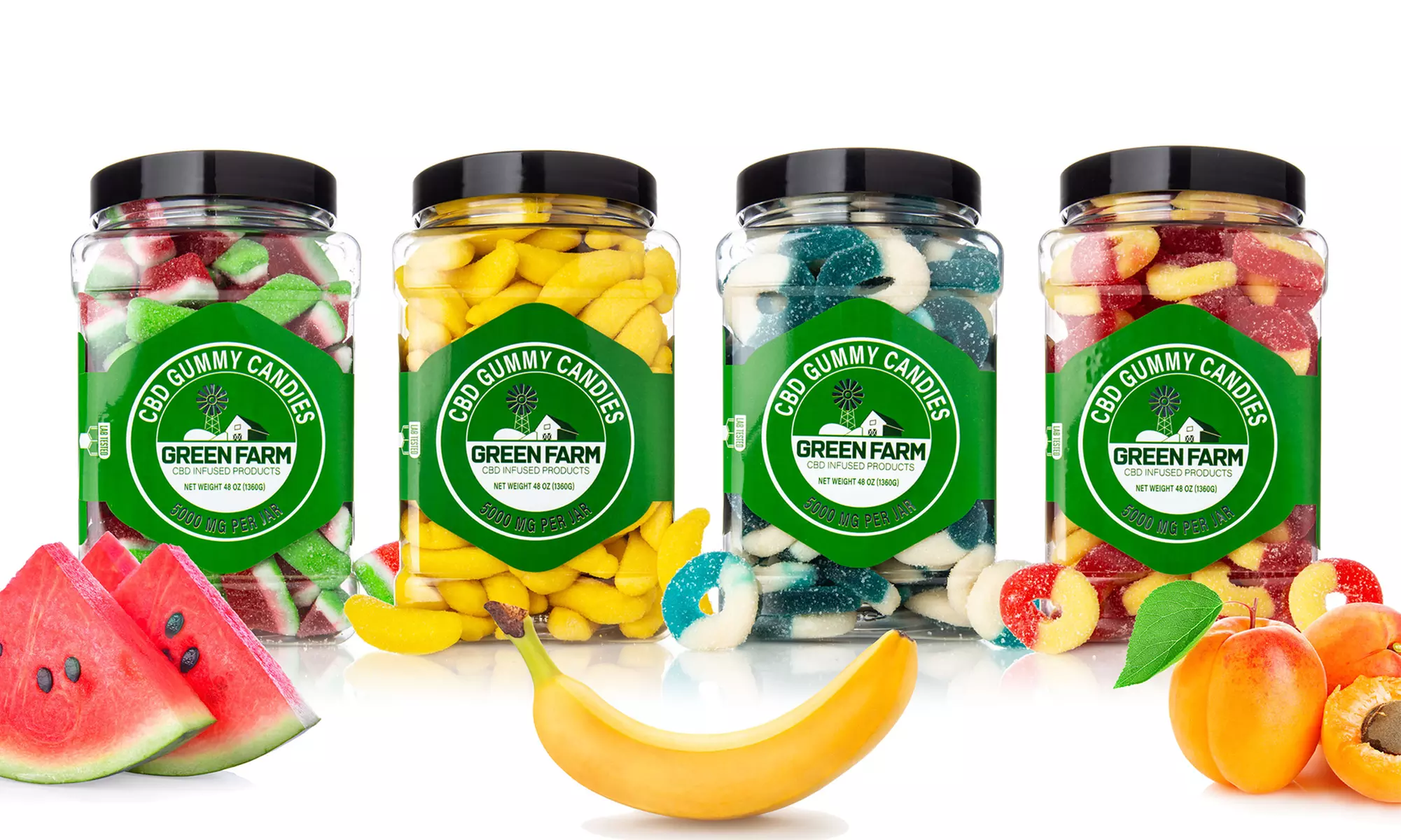 Organic CBD Fruit-Flavored Gummies from Green Farm (500, 1000, 2500, or 5000mg) - Primary Image