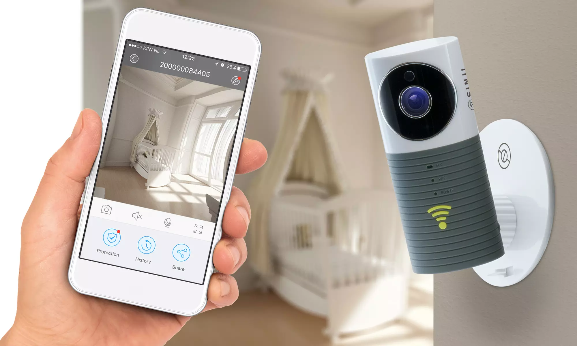 Caméra surveillance HD Sinji WiFi, 1280 * 720 avec fente SD, moniteur pour bébé et fonctions infrarouges - Primary Image