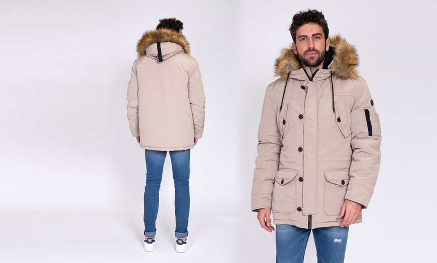 Image 7: Men's Padded Long Winter Coat