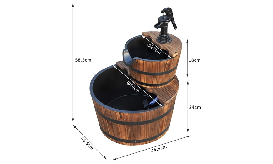 Image 2: Outsunny Wooden Water Fountain