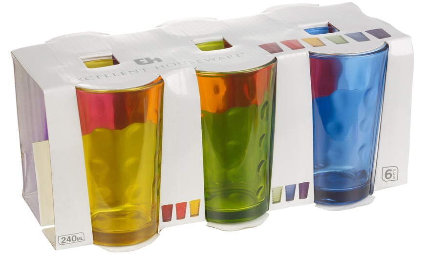 Image 5: Coloured Drinking Glasses Set