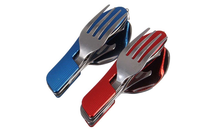 Image 1: Camping Folding Cutlery Set