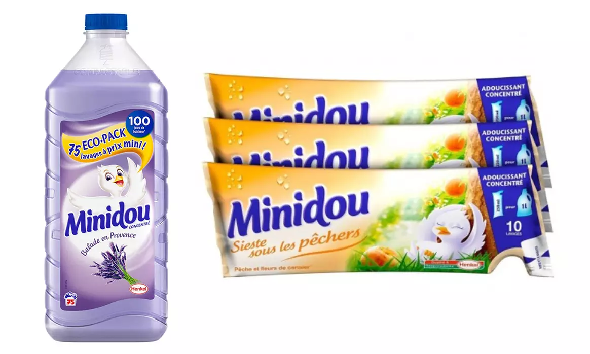 3, 5, 6 ou 16 Assouplissants Minidou en éco-packs, 2 parfums - Primary Image