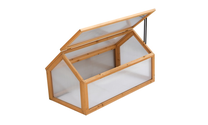 Image 12: Garden Grow Raised Wooden Cold Frame with Optional Legs