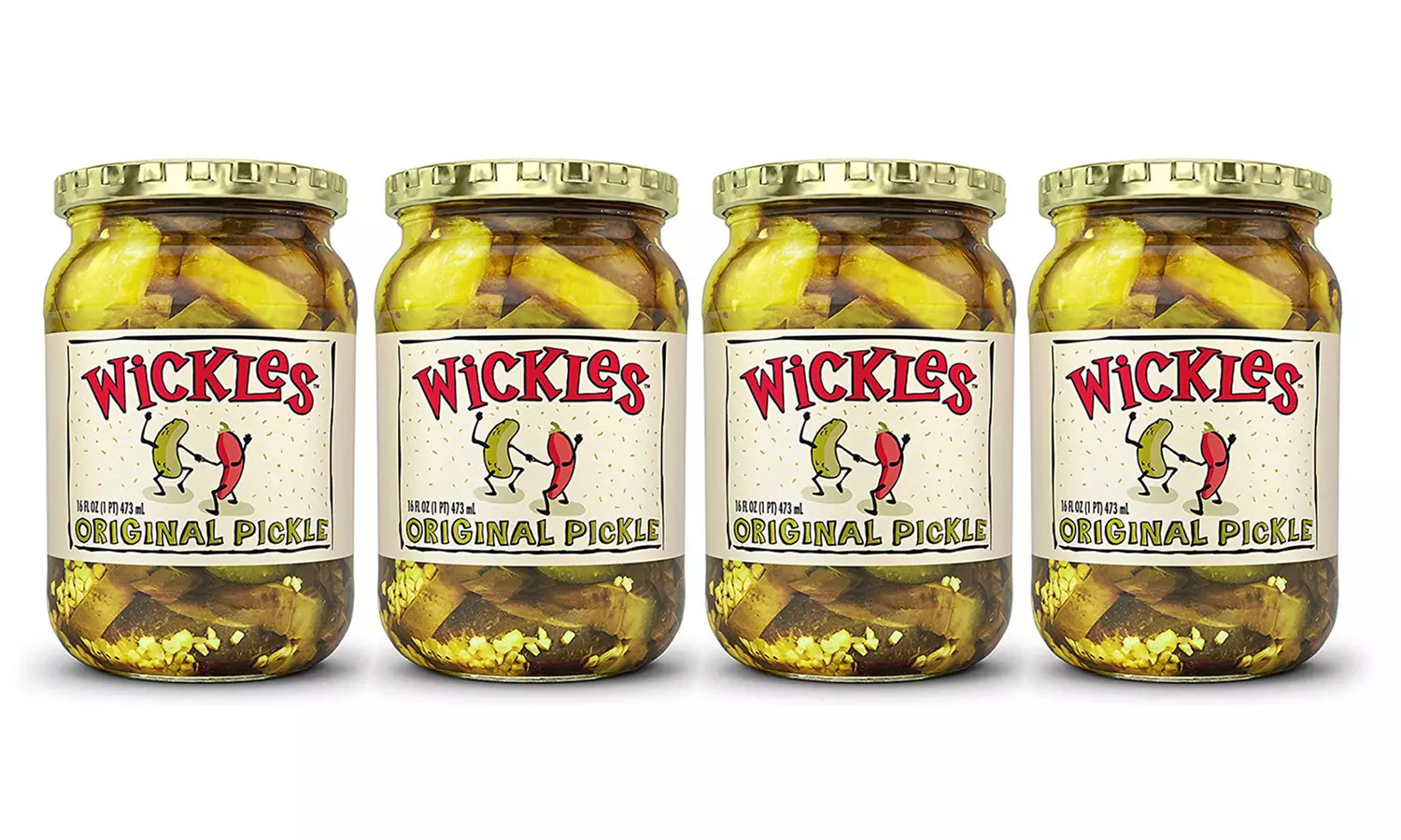Wickles Gluten-Free Vegan Wicked Pickle Chips or Original Pickle Slices (16 Oz.; 4-Pack) - Second Medium
