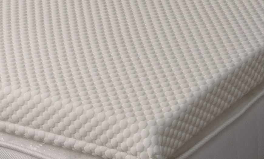 Image 2: Memory Foam Mattress Topper with Removable Cover