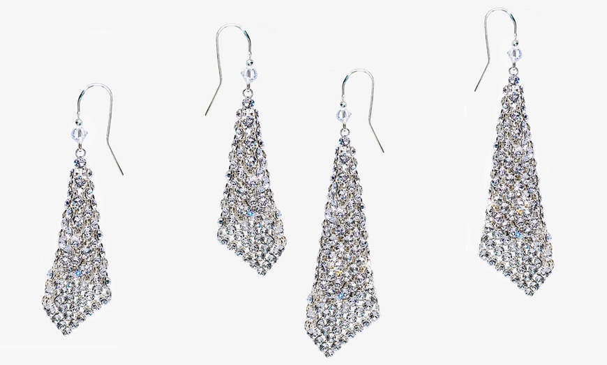 Image 14: Ah! Jewellery Drop Mesh Earrings made with Crystals from Swarovski®