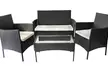 Four-Piece Black Rattan-Effect Garden Furniture Set - Image 2