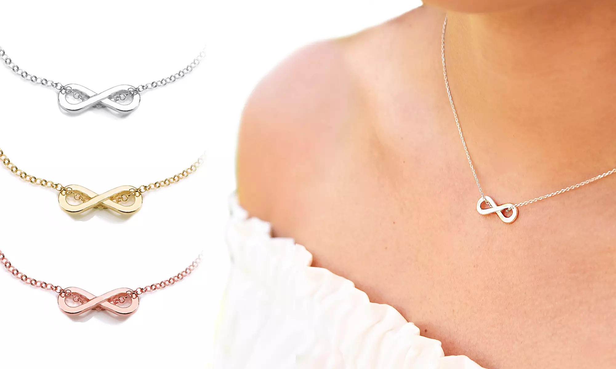 Colliers Infinity en argent sterling Ah! Jewellery®, estampillé 925 - Primary Image