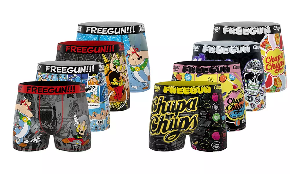 Lots de 4 boxers microfibre pour Homme FREEGUN divers cobranding - Primary Image