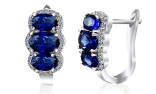 5.22 CTTW Sapphire and Diamond Accent Earrings